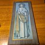 Vintage Sacred Heart of Jesus Picture on Wood. Image 3