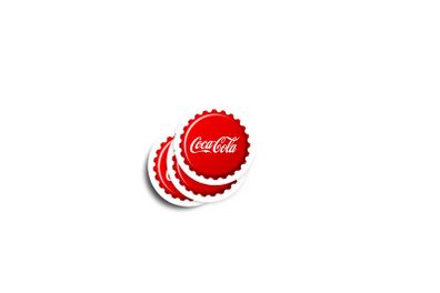 Coke Bottle Cap Glossy Stickers 2-Pack