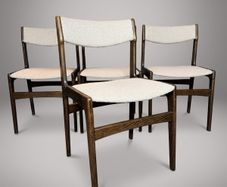 Set of 4 Mid-Century Danish Stained Oak Dining Chairs attributed to Erik Buch.