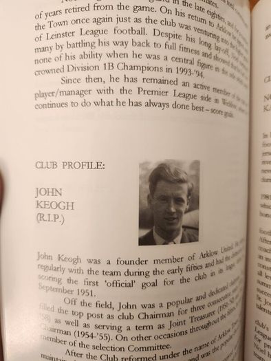 All For A Game.  A History Of  Arklow Town Football  Club 1948 -1998. Large Volume  First Edition Paperback In Very Good Condition.