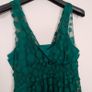 Vila Deep Teal Green Polka Dot Mesh Layered V-Neck Tank Top Cami Size XL Image 4