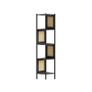 5 Tier Corner Shelf Bookcase with Rattan Side Panels Standing Shelf Metal Frame for Living Room Bedroom Study Kitchen 12.5 x 12.5 x 61.4 inch Image 2