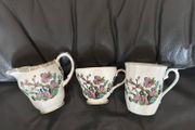 Lot of 3 Crown Trent Staffordshire Tea Coffee cups and jug.
