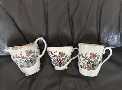 Lot of 3 Crown Trent Staffordshire Tea Coffee cups and jug.