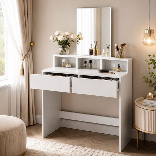 Dressing table white with large mirror  FREE DELIVERY