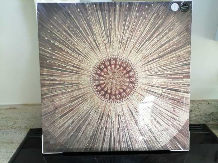 Gold, Copper and Dark Brown Picture with Raised Gold Beads
