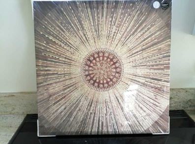 Gold, Copper and Dark Brown Picture with Raised Gold Beads
