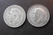Great Britain. George V. 2 Silver Shillings (1922+1923)