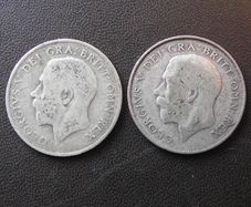 Great Britain. George V. 2 Silver Shillings (1922+1923)