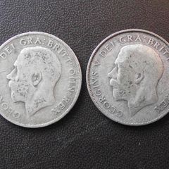 Great Britain. George V. 2 Silver Shillings (1922+1923)