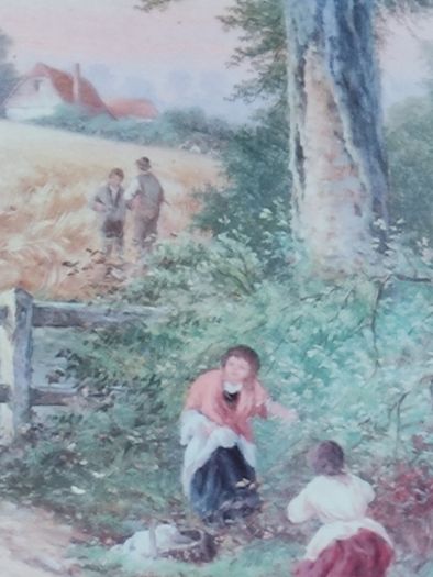 Walter Williams Picture in Frame (1835-1906) Harvesters English Country Landscape