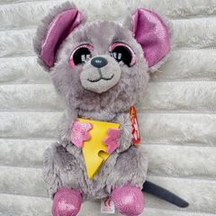 TY Beanie Boos Squeaker the mouse with cheese plush approx. 15cm Used Please see photos