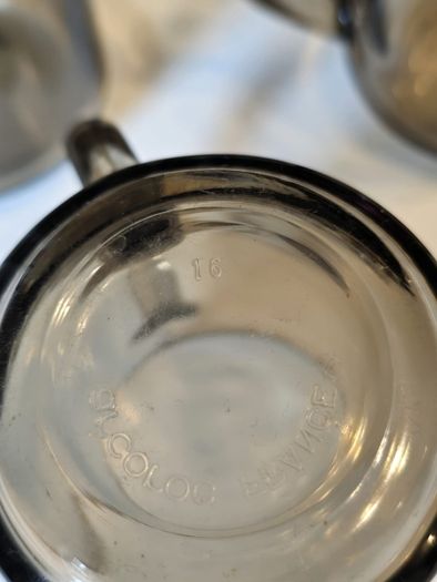 Set of 8 Black Glass Cups