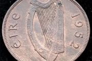 [#285] - Ireland 1952 | Irish 1d | Irish One Penny | Hen and Chicks | KM.11