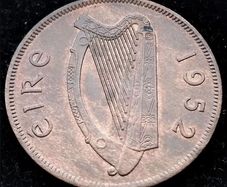 [#285] - Ireland 1952 | Irish 1d | Irish One Penny | Hen and Chicks | KM.11