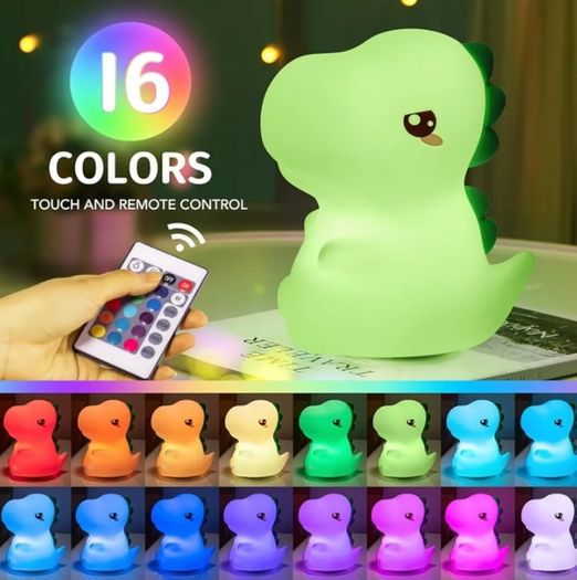 One Fire Dinosaur Night Light Kids LampBedroom, Colour Changing Baby Night Light, Silicone Dinosaur Lamp, USB Rechargeable Battery Lamp Kids Light Night Bedroom Decor,Cute Dinosaur GiftsBaby (WH-A27)