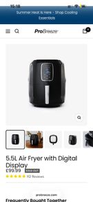 ProBreeze Air Fryer 5.5L