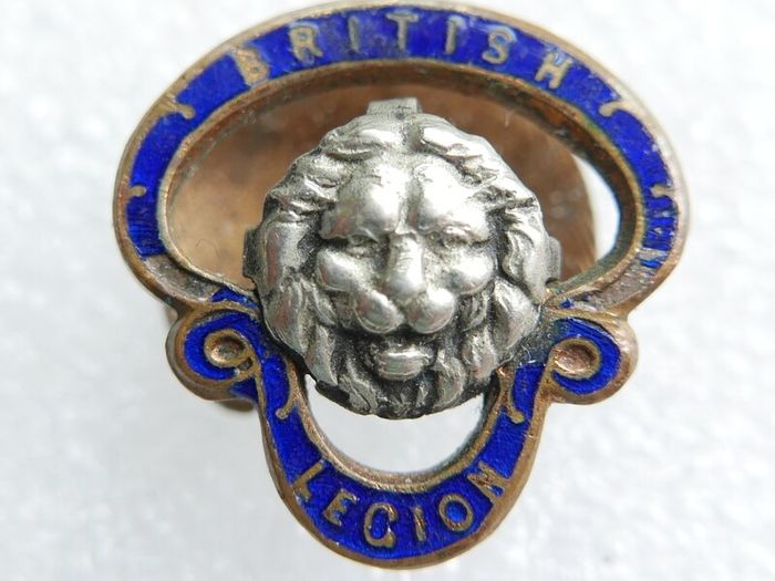 Vintage 1921 British Legion Brass Lapel Badge: J R Gaunt London