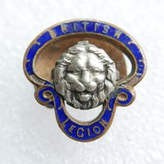 Vintage 1921 British Legion Brass Lapel Badge: J R Gaunt London