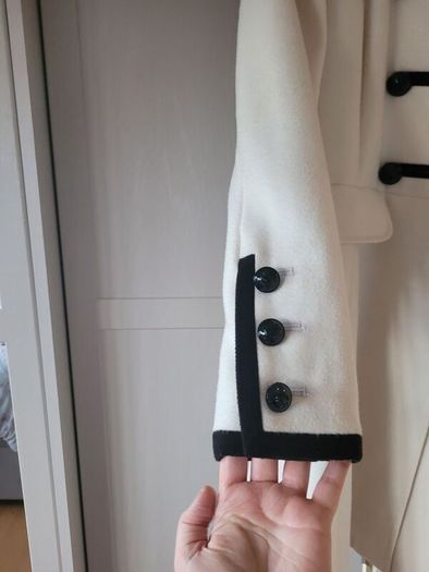 Military Style White Winter Coat