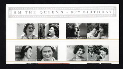 2006 Great Britain The 80th Anniversary of the Birth of H.M. The Queen Commemorative Stamps Presentation Pack