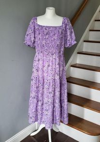 Purple floral summer dress, Size XXL / UK18, Brand new
