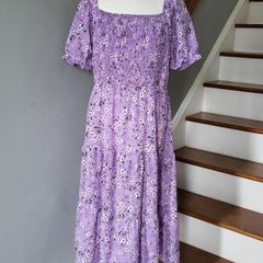 Purple floral summer dress, Size XXL / UK18, Brand new