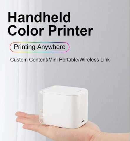 Kongton Mini Handheld Printer Mbrush Mobile Portable Color Tattoo Logo Ink-jet DIY Printer Wireless USB IOS Android