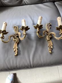 Brass wall lights