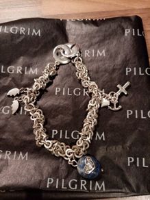 Pilgrim silver plated charm bracelet