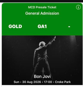 Bon Jovi - Gold Standing Ticket