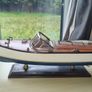 Wooden model replica of a classic Chris-Craft or Riva-style motorboat Image 2