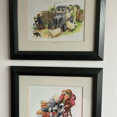 'Cat Nap' & Sheep Driving' by Linda Birkinshaw