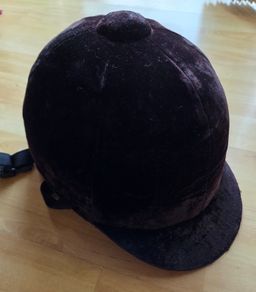 Velvet riding helmet for children