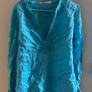 Blue turquoise linen blouse Flo&Jo Image 2