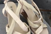 Pair Of Ladies Cream  Wedges Size 40