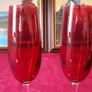 Pair Of Ruby Red Stemmed Toasting Champagne Flutes Image 4