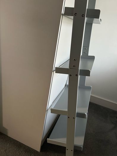 shelves wooden wall supported