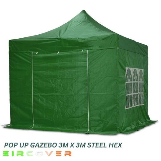 Party Gazebo  Pop Up Steel 40mm Hex 3m x 3m