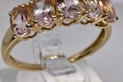 Yellow Gold Pink Morganite 5 Stone Ring