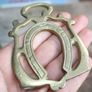 Vintage Solid Brass Horseshoe Brass Horse Saddle Harness Medallion Ornament Image 6