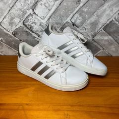 Adidas Grand Court Lifestyle Tennis Ladies Trainers White/Silver Stripes UK5 EUR38