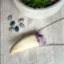 Ancient Antique Whale Tooth and Amethyst on Sterling Silver Chain Image 7