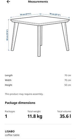 Ikea Lisabo Coffee Table