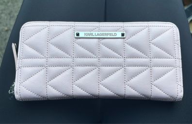 Brand New Light Pink Karl Lagerfeld Quilted Leather Wallet/ Purse