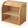 2-Layer Bamboo Bread Bin, Roll-Top Bread Box with Removable Layer, Self Assembly Image 2