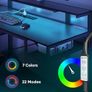 140 CM Computer Desk with Power Outlets & LED Lights with Monitor Shelf Gaming Desk with Shelves Writing Desk with Storage Office Desk &Workstation for Home Office Bedroom Image 5