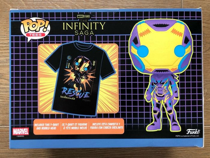 Funko Marvel: Rescue Blacklight Pop & Tee (Size: L)