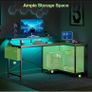 L Shaped Gaming Desk with LED Lights, 100 x 70 cm Image 4