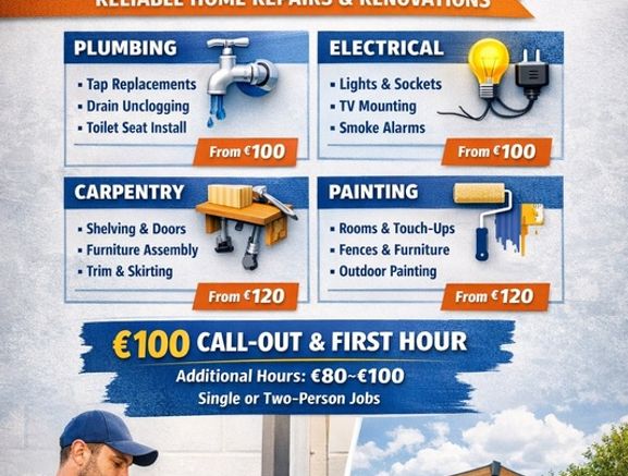 Handymen, plumbing, cleaning, van, fit outs, carpentry